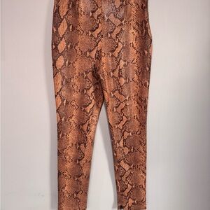 ZARA Tan Snake Print Leggings